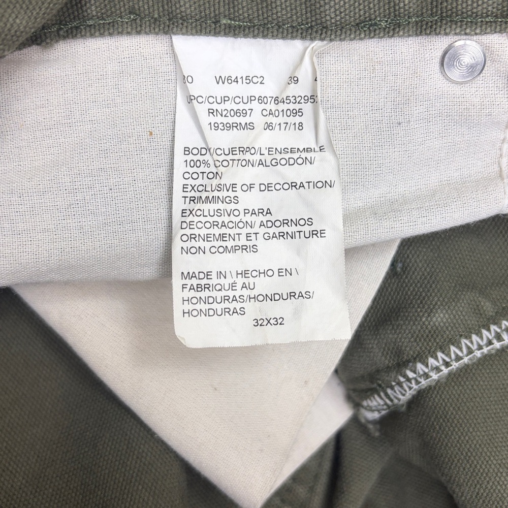 Dickies 2000s Y2K Olive Green Carpenter Heavy Weight Canvas Pants | 32x32 - Picture 7 of 13